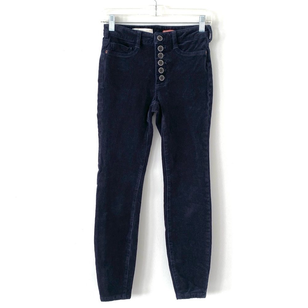 Anthropologie Pilcro Navy Blue Micro Corduroy High-Waist Skinny Pants Casual